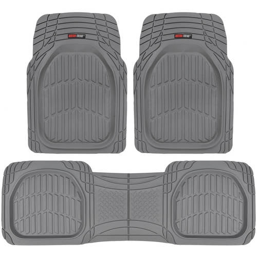 Motor Trend OF-933-BK Deep Dish Rubber Floor Mats All-Climate All Weather Performance Plus Heavy Duty Liners Odorless Black 